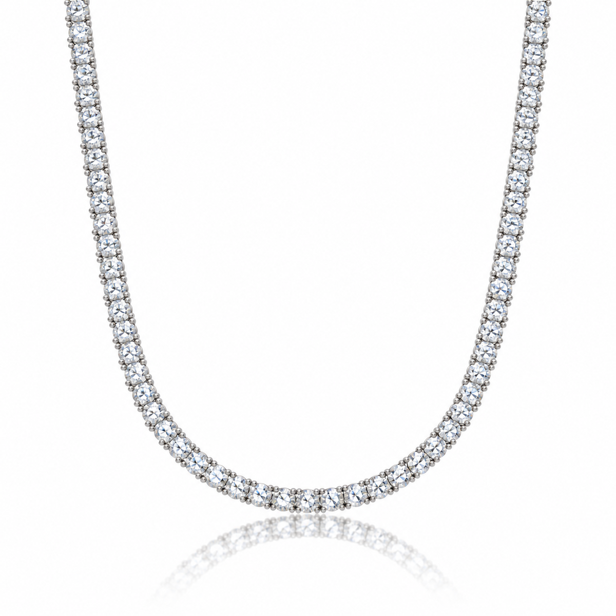 Natural Diamond Tennis Necklace — 3 mm