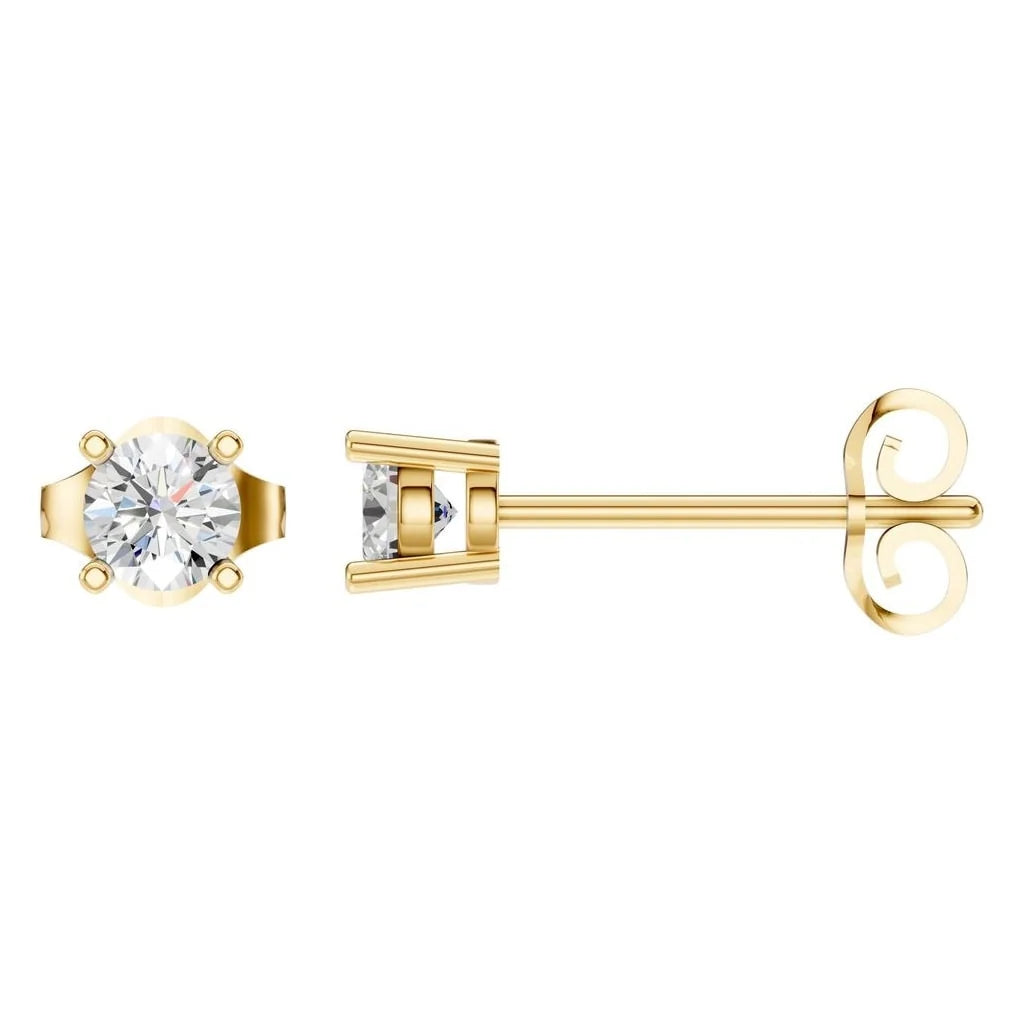Lab-Diamond Solitaire-Ohrstecker – Rund | EA-0839