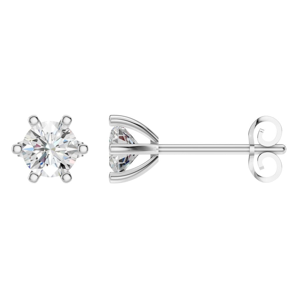 Lab-Diamond Solitaire-Ohrstecker – Rund | EA-4293 – Designansicht