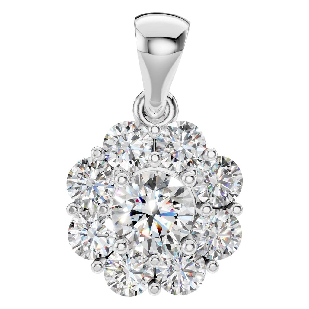 THE ZIOR PE-0223 Round Cluster – Weißgold mit Diamantbesatz