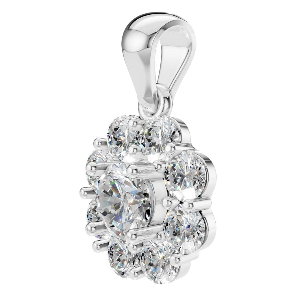 THE ZIOR PE-0223 Round Cluster – Weißgold mit Diamantbesatz