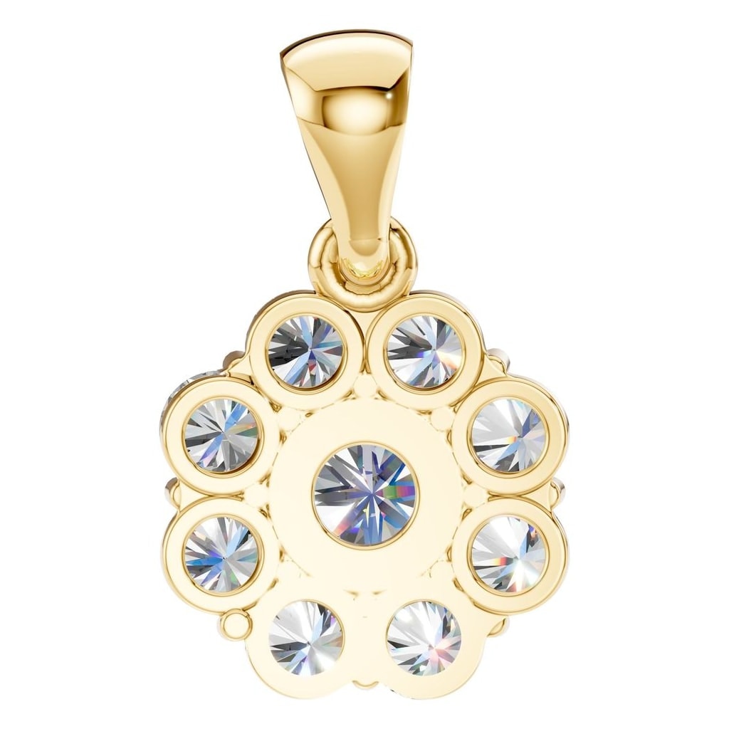 THE ZIOR PE-0223 Round Cluster – Gelbgold mit Diamantbesatz