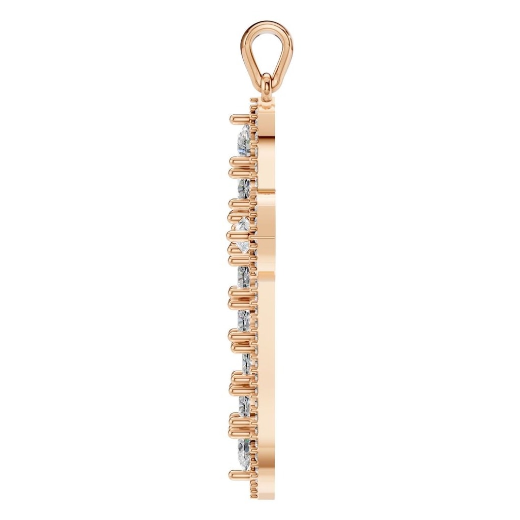 THE ZIOR PE-0644 Cushion Cross – Roségold mit Diamantbesatz