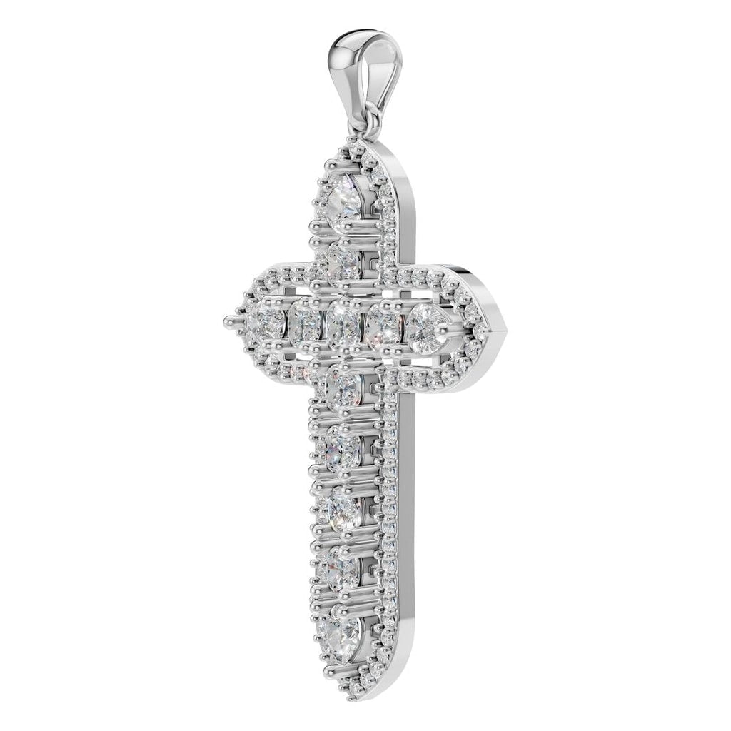 THE ZIOR PE-0644 Cushion Cross – Weißgold mit Diamantbesatz