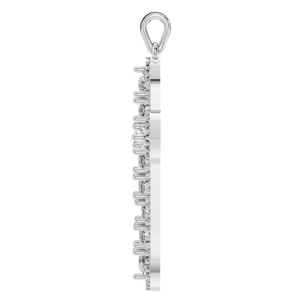 THE ZIOR PE-0644 Cushion Cross – Weißgold mit Diamantbesatz