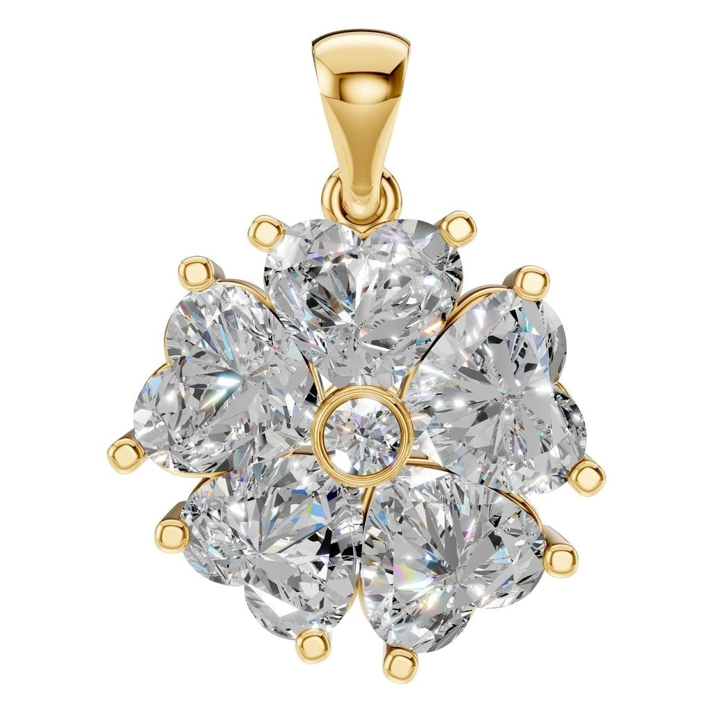 THE ZIOR PE-0756 Round Multi Stone – Gelbgold mit Diamantbesatz