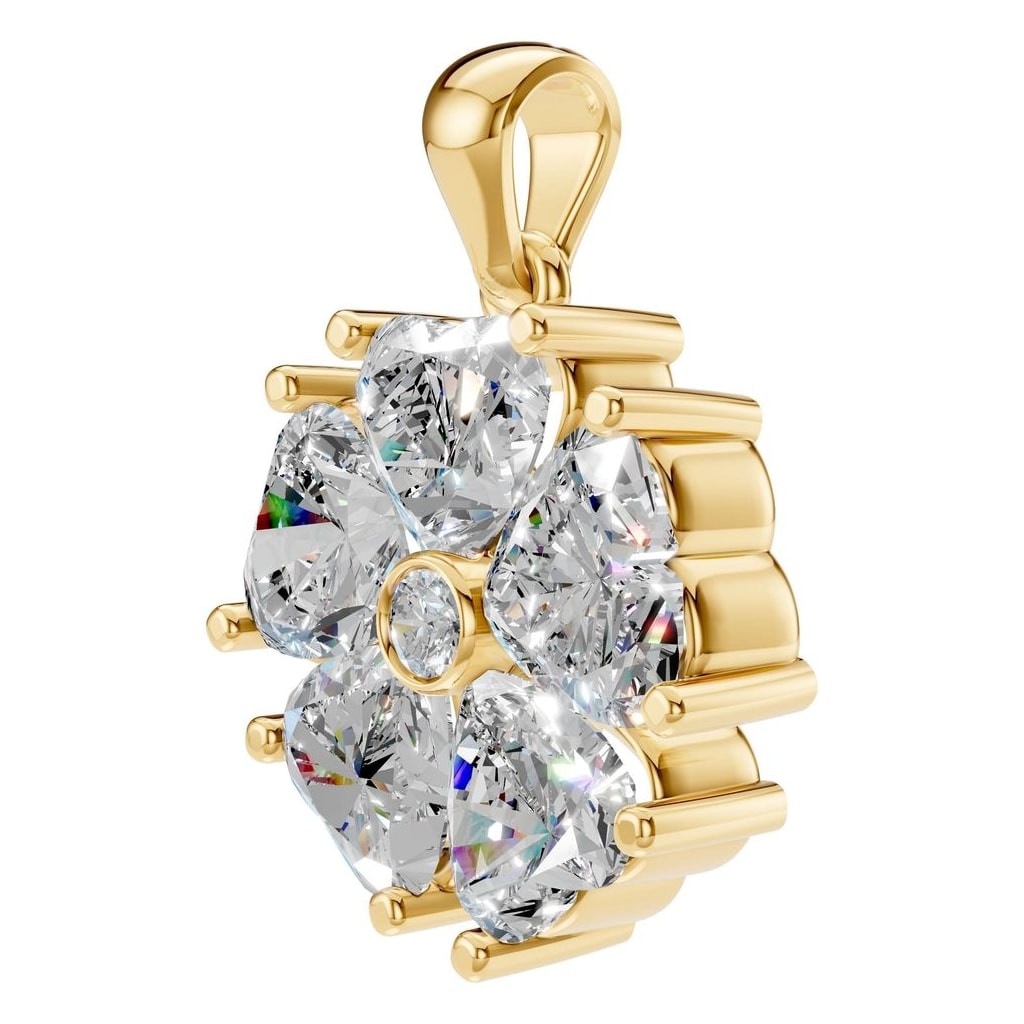 THE ZIOR PE-0756 Round Multi Stone – Gelbgold mit Diamantbesatz