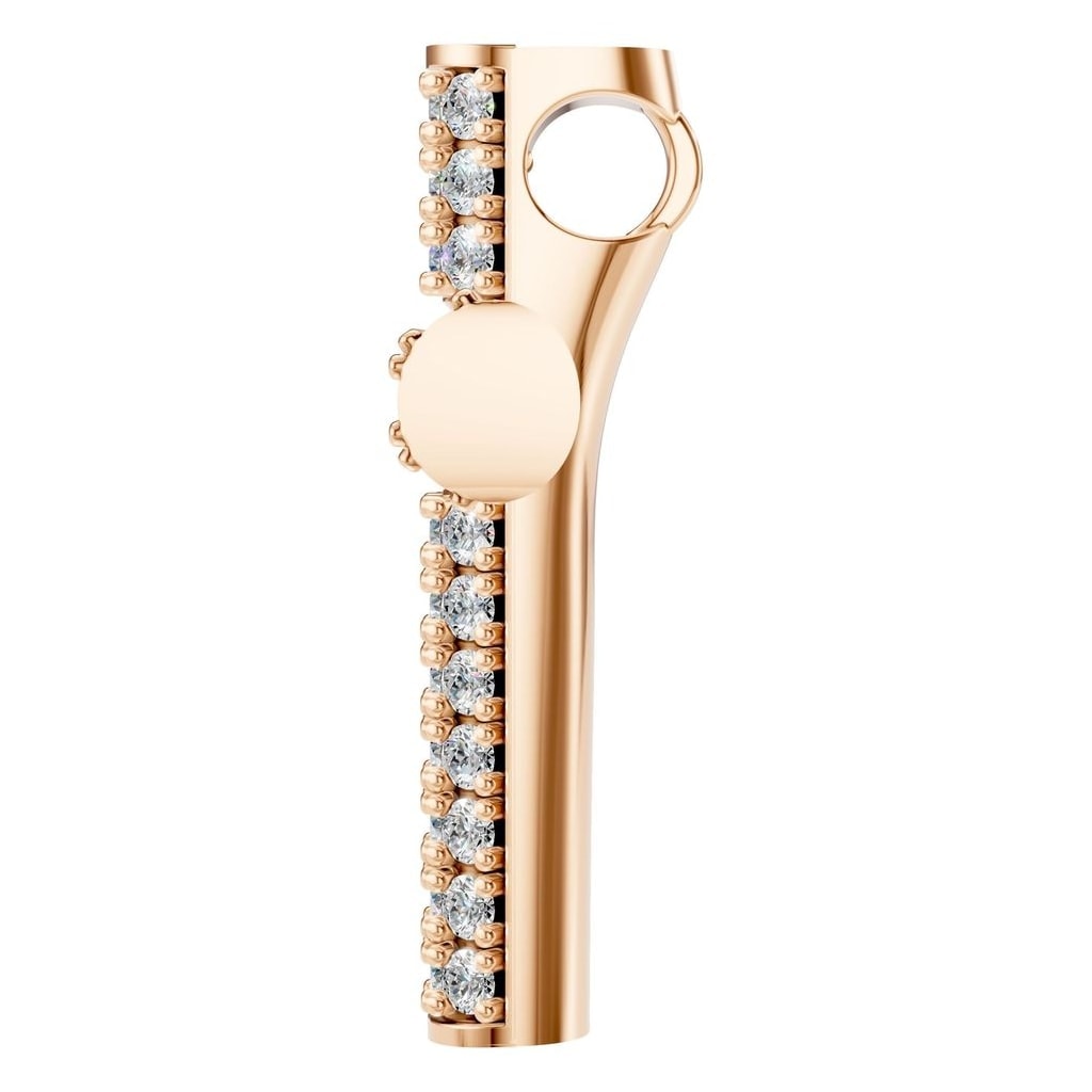 THE ZIOR PE-1518 Round Cross – Roségold mit Diamantbesatz