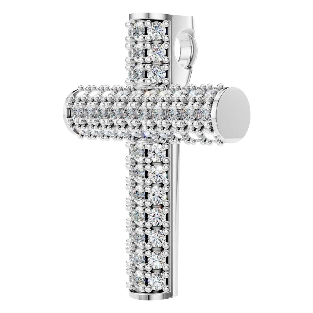 THE ZIOR PE-1518 Round Cross – Weißgold mit Diamantbesatz