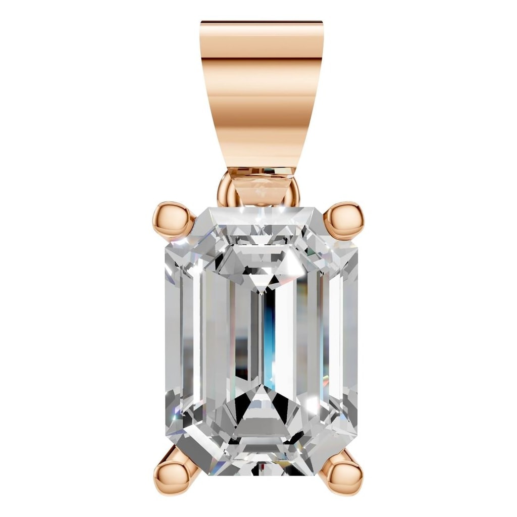 THE ZIOR PE-1923 Emerald Solitaire – Roségold mit Diamantbesatz