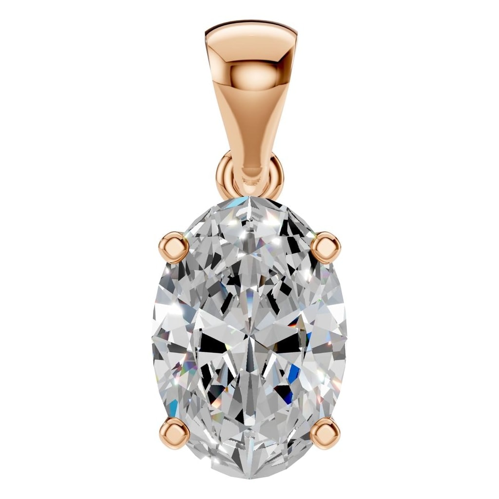 THE ZIOR PE-1923 Oval Solitaire – Roségold mit Diamantbesatz