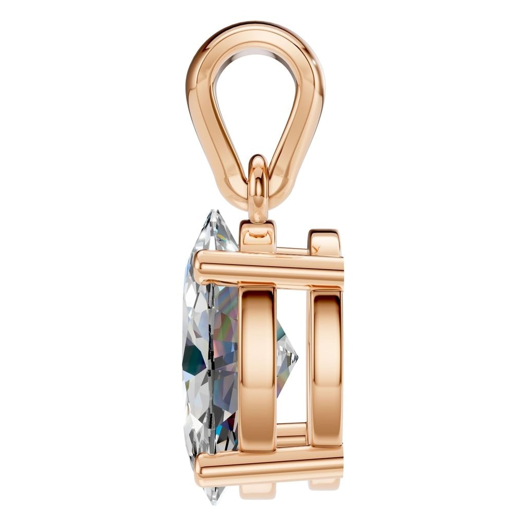THE ZIOR PE-1923 Oval Solitaire – Roségold mit Diamantbesatz