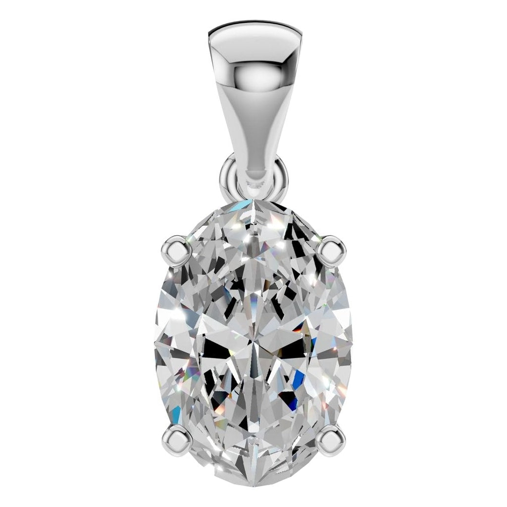 THE ZIOR PE-1923 Oval Solitaire – Weißgold mit Diamantbesatz