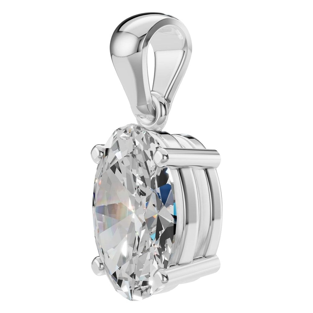 THE ZIOR PE-1923 Oval Solitaire – Weißgold mit Diamantbesatz
