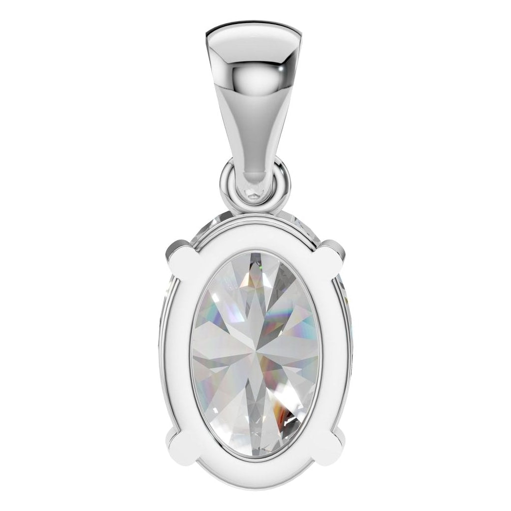 THE ZIOR PE-1923 Oval Solitaire – Weißgold mit Diamantbesatz