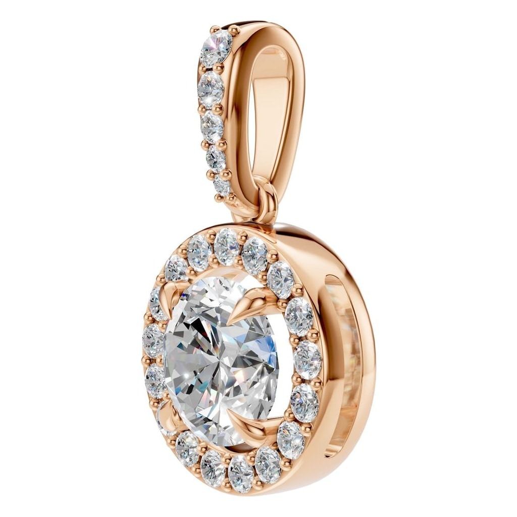 THE ZIOR PE-2296 Round Accented Halo – Roségold mit Diamantbesatz