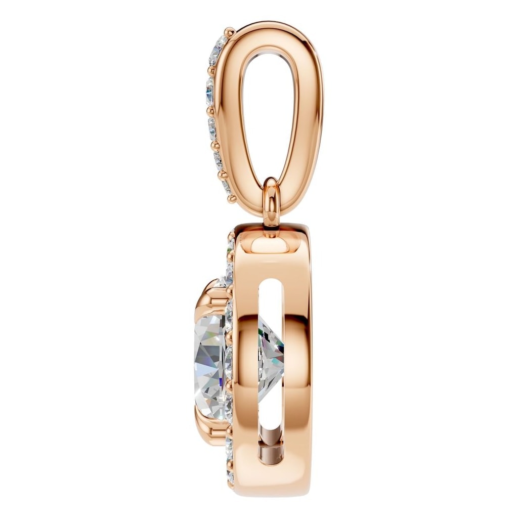 THE ZIOR PE-2296 Round Accented Halo – Roségold mit Diamantbesatz