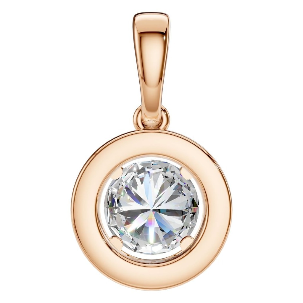 THE ZIOR PE-2296 Round Accented Halo – Roségold mit Diamantbesatz