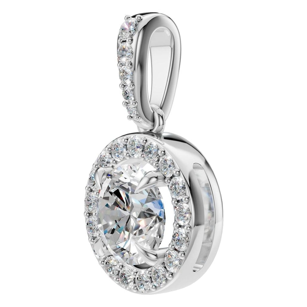 THE ZIOR PE-2296 Round Accented Halo – Weißgold mit Diamantbesatz