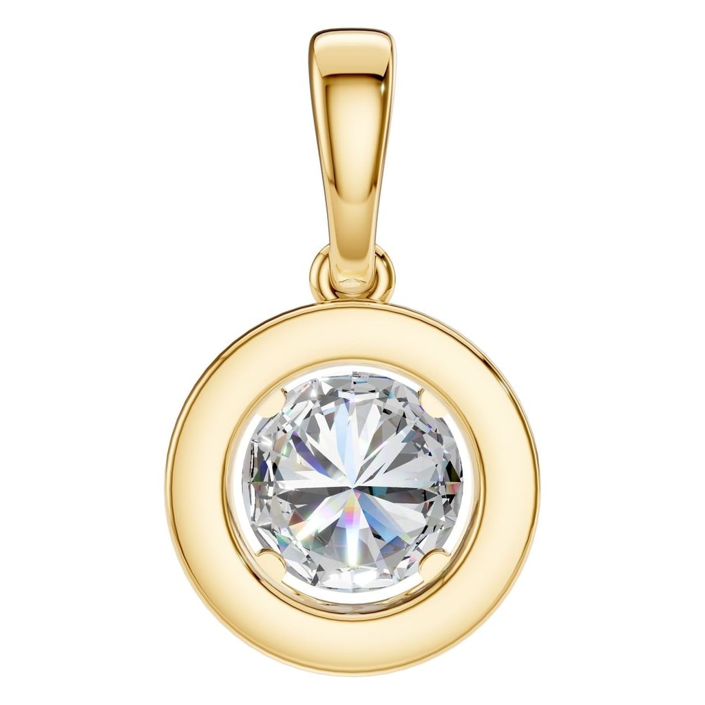 THE ZIOR PE-2296 Round Accented Halo – Gelbgold mit Diamantbesatz