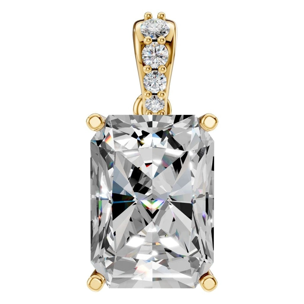 THE ZIOR PE-2878 Emerald Accented Solitaire – Gelbgold mit Diamantbesatz