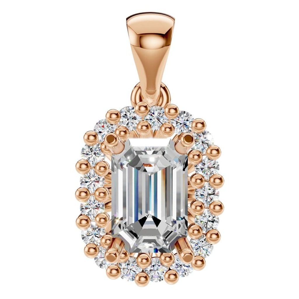 THE ZIOR PE-3078 Emerald Halo – Roségold mit Diamantbesatz