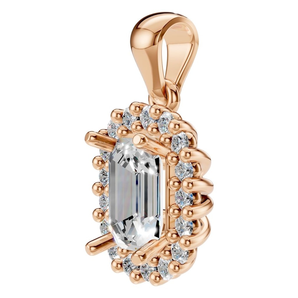 THE ZIOR PE-3078 Emerald Halo – Roségold mit Diamantbesatz