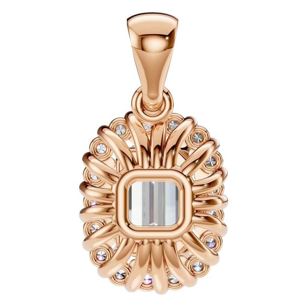 THE ZIOR PE-3078 Emerald Halo – Roségold mit Diamantbesatz