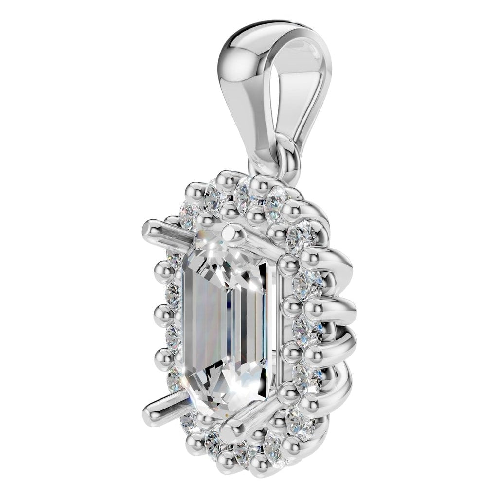 THE ZIOR PE-3078 Emerald Halo – Weißgold mit Diamantbesatz