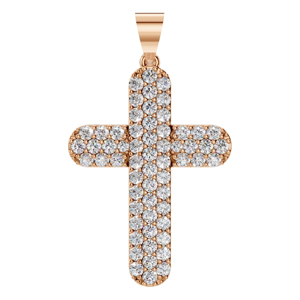 THE ZIOR PE-5179 Round Cross – Roségold mit Diamantbesatz