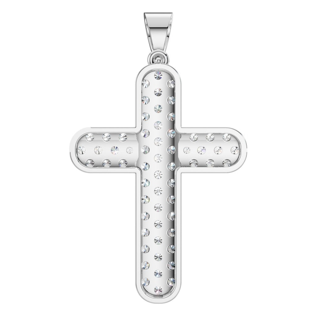 THE ZIOR PE-5179 Round Cross – Weißgold mit Diamantbesatz