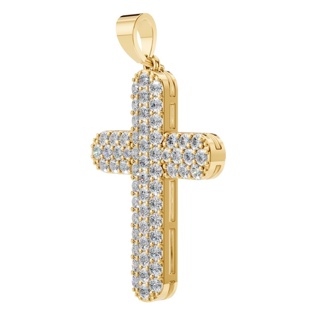 THE ZIOR PE-5179 Round Cross – Gelbgold mit Diamantbesatz
