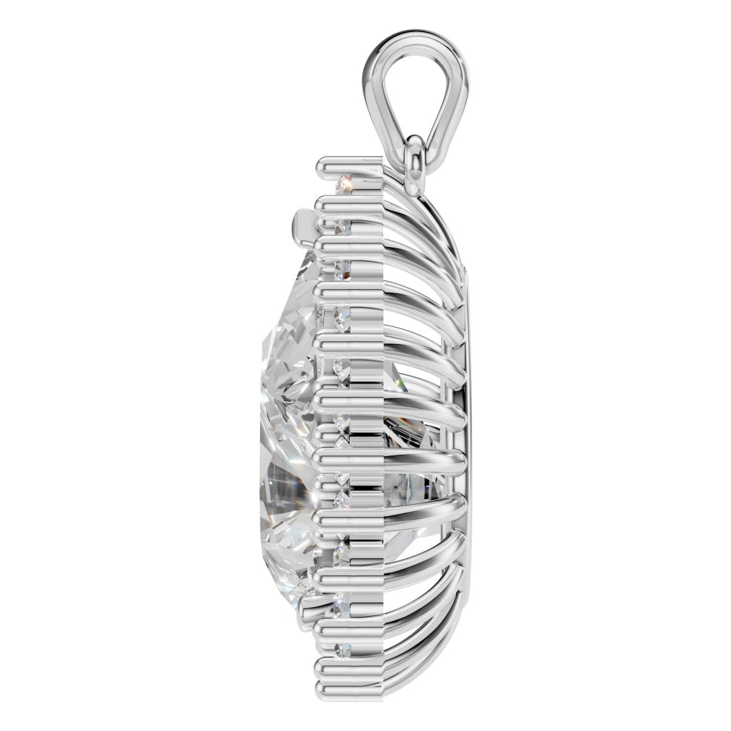 THE ZIOR PE-5895 Pear Split Shank Halo – Weißgold mit Diamantbesatz