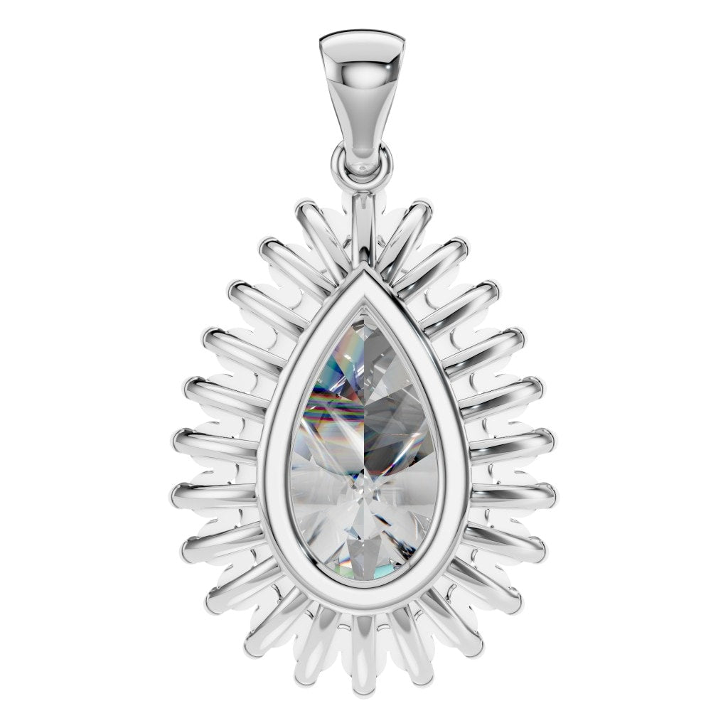 THE ZIOR PE-5895 Pear Split Shank Halo – Weißgold mit Diamantbesatz