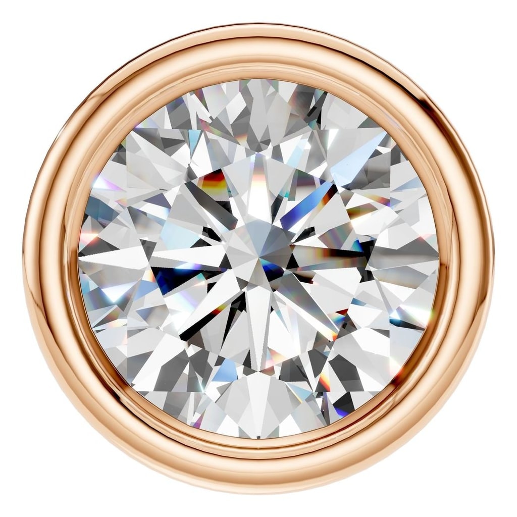 THE ZIOR PE-7552 Round Solitaire – Roségold mit Diamantbesatz