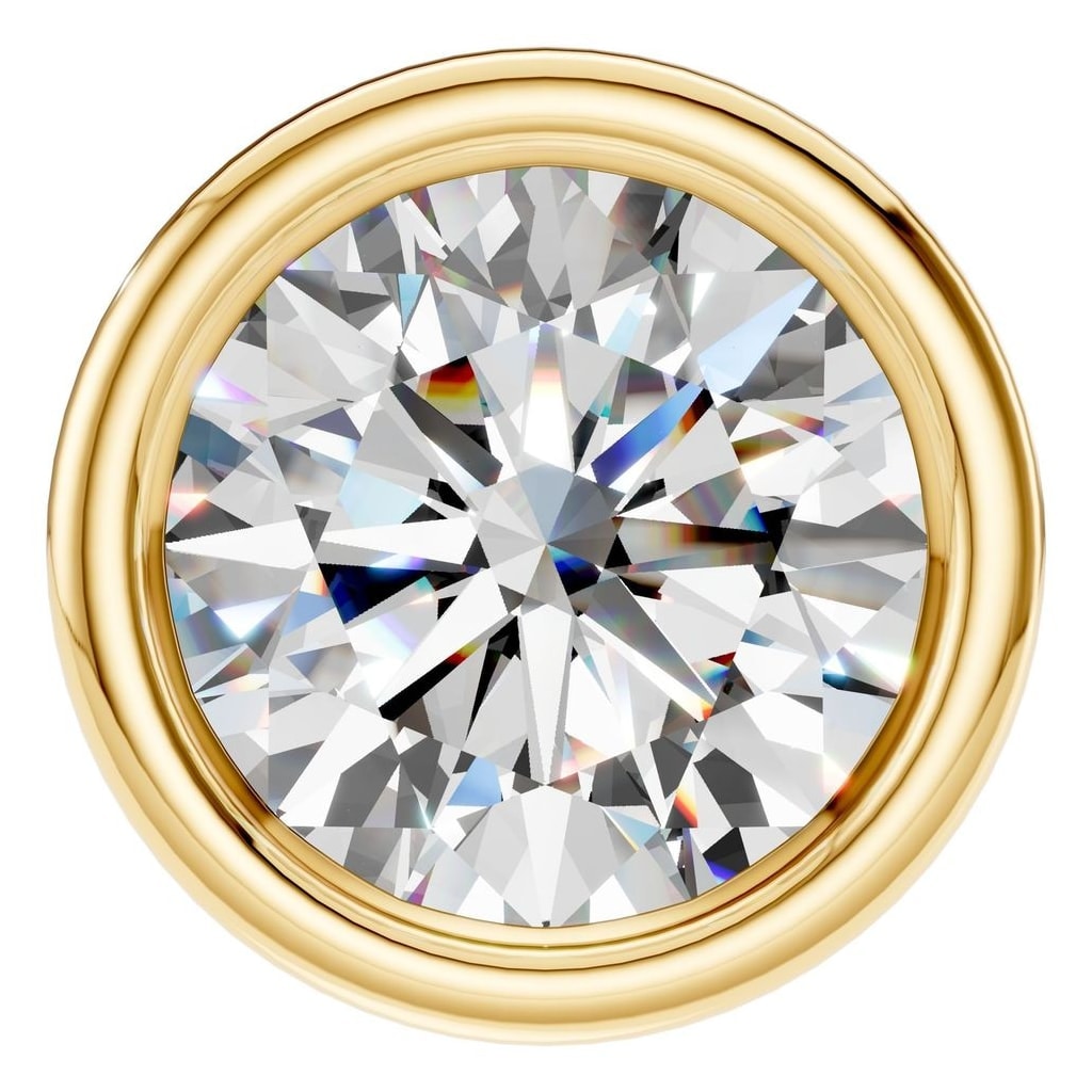 THE ZIOR PE-7552 Round Solitaire – Gelbgold mit Diamantbesatz