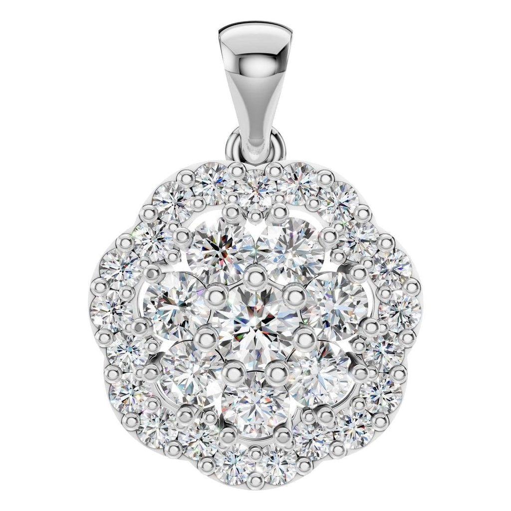 THE ZIOR PE-7689 Round Cluster – Weißgold mit Diamantbesatz