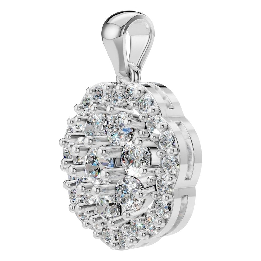 THE ZIOR PE-7689 Round Cluster – Weißgold mit Diamantbesatz