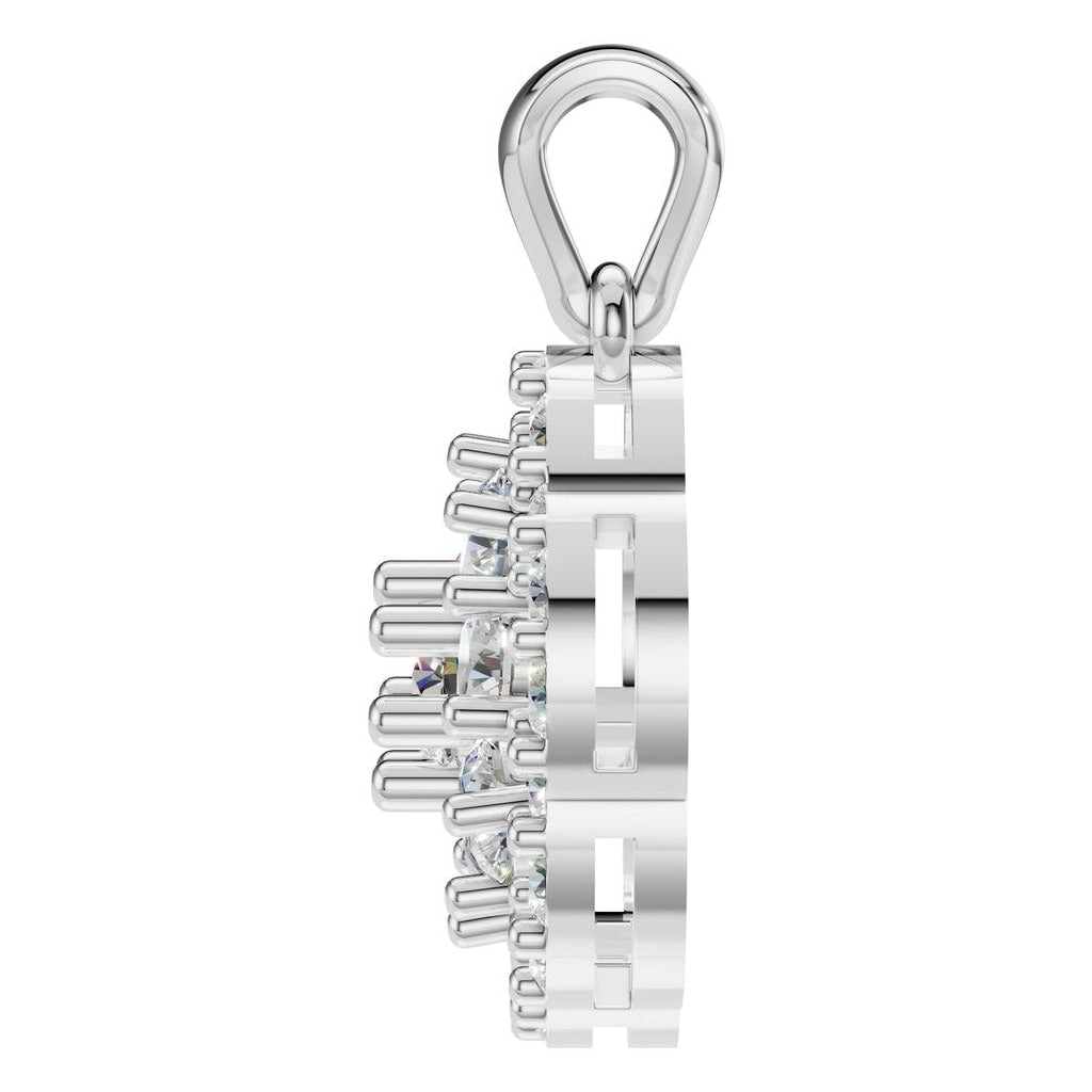 THE ZIOR PE-7689 Round Cluster – Weißgold mit Diamantbesatz