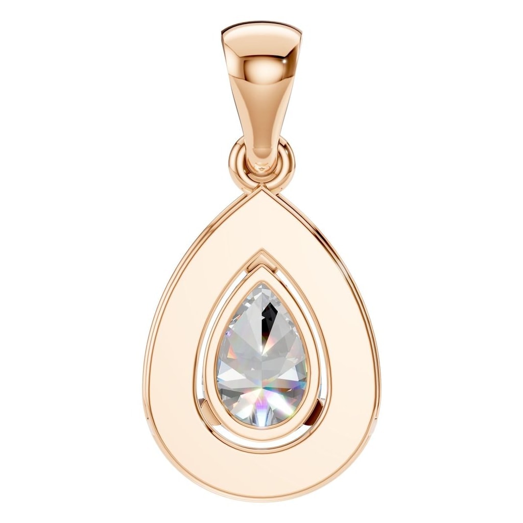 THE ZIOR PE-8165 Pear Halo – Roségold mit Diamantbesatz