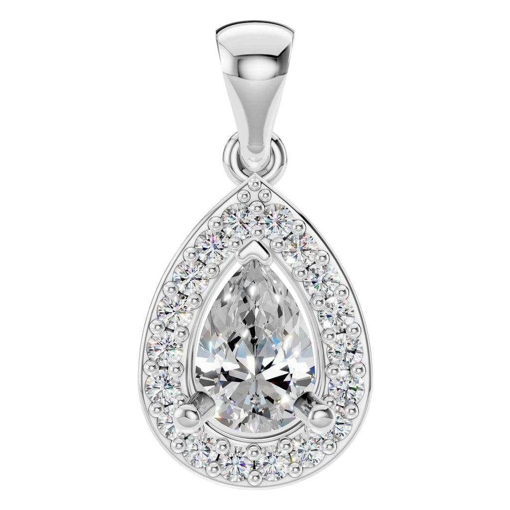 THE ZIOR PE-8165 Pear Halo – Weißgold mit Diamantbesatz