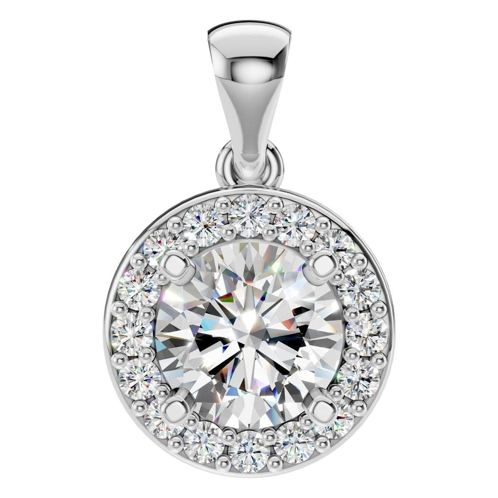 THE ZIOR PE-8623 Round Halo – Weißgold mit Diamantbesatz