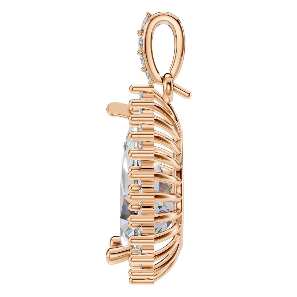 THE ZIOR PE-8683 Pear Halo – Roségold mit Diamantbesatz