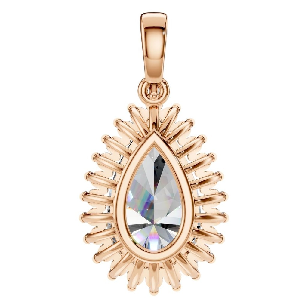 THE ZIOR PE-8683 Pear Halo – Roségold mit Diamantbesatz