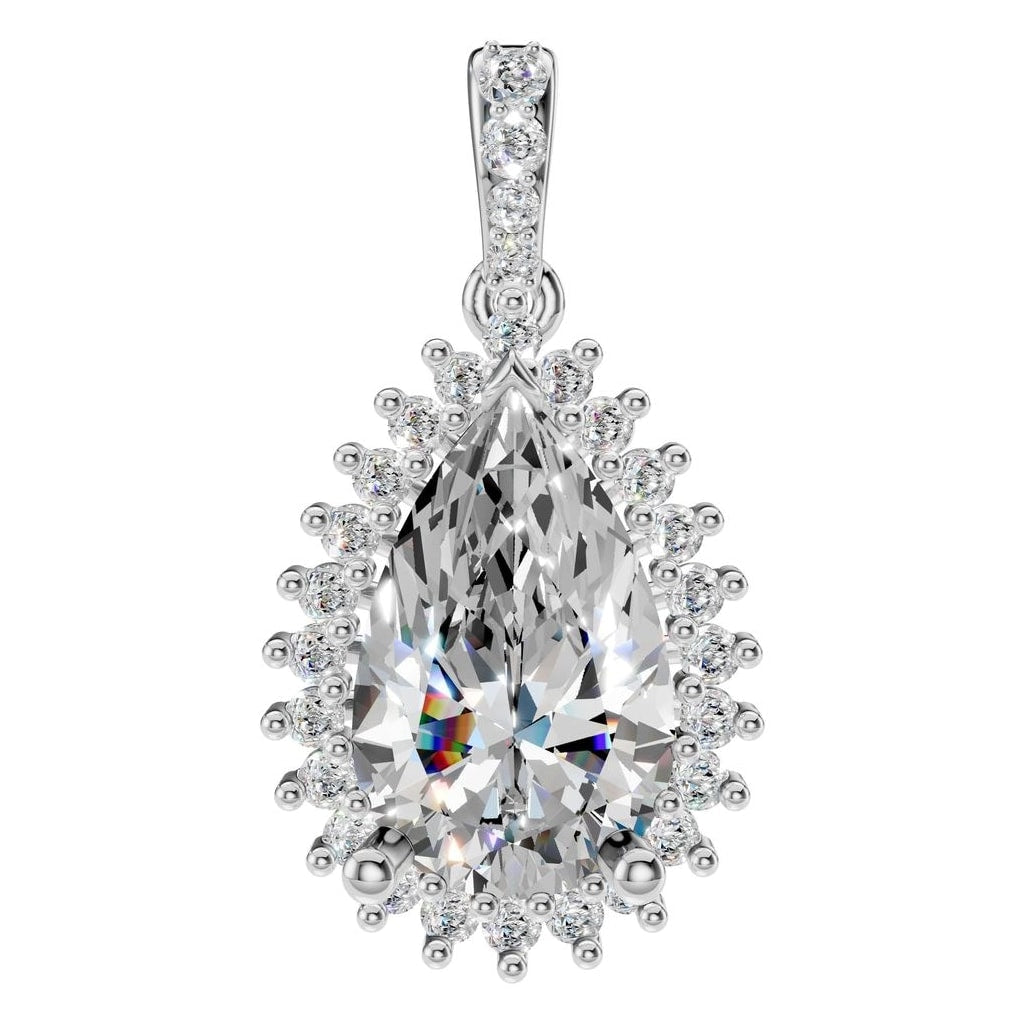 THE ZIOR PE-8683 Pear Halo – Weißgold mit Diamantbesatz