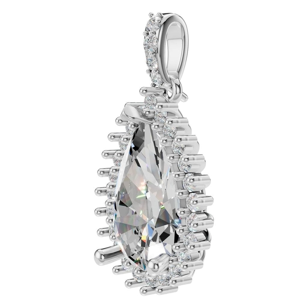 THE ZIOR PE-8683 Pear Halo – Weißgold mit Diamantbesatz