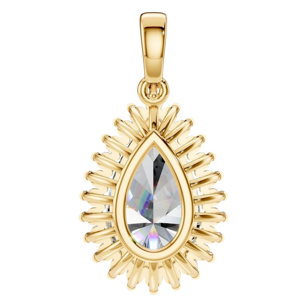 THE ZIOR PE-8683 Pear Halo – Gelbgold mit Diamantbesatz