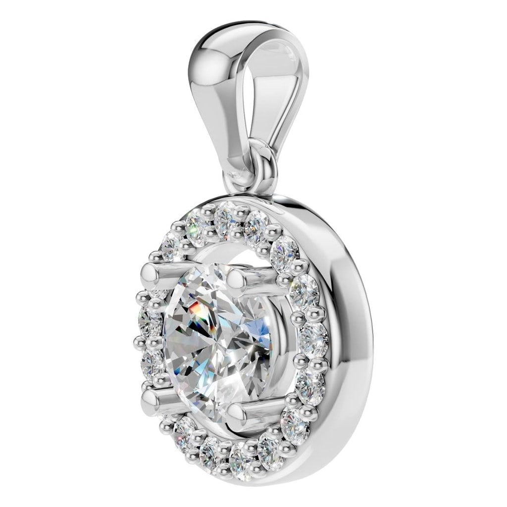 THE ZIOR PE-8896 Round Halo – Weißgold mit Diamantbesatz