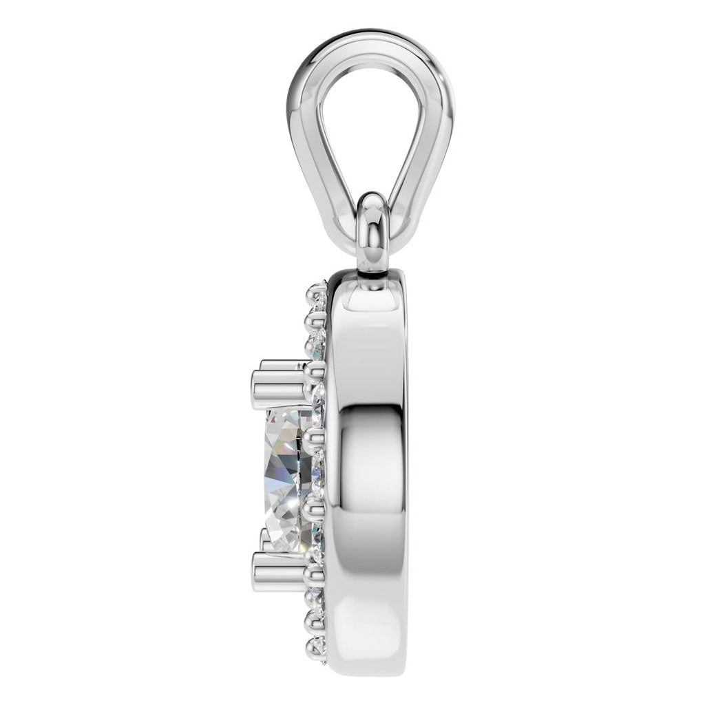 THE ZIOR PE-8896 Round Halo – Weißgold mit Diamantbesatz