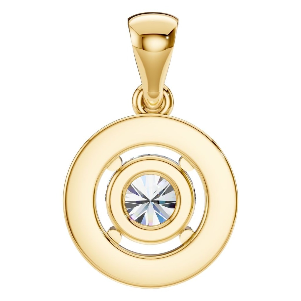 THE ZIOR PE-8896 Round Halo – Gelbgold mit Diamantbesatz